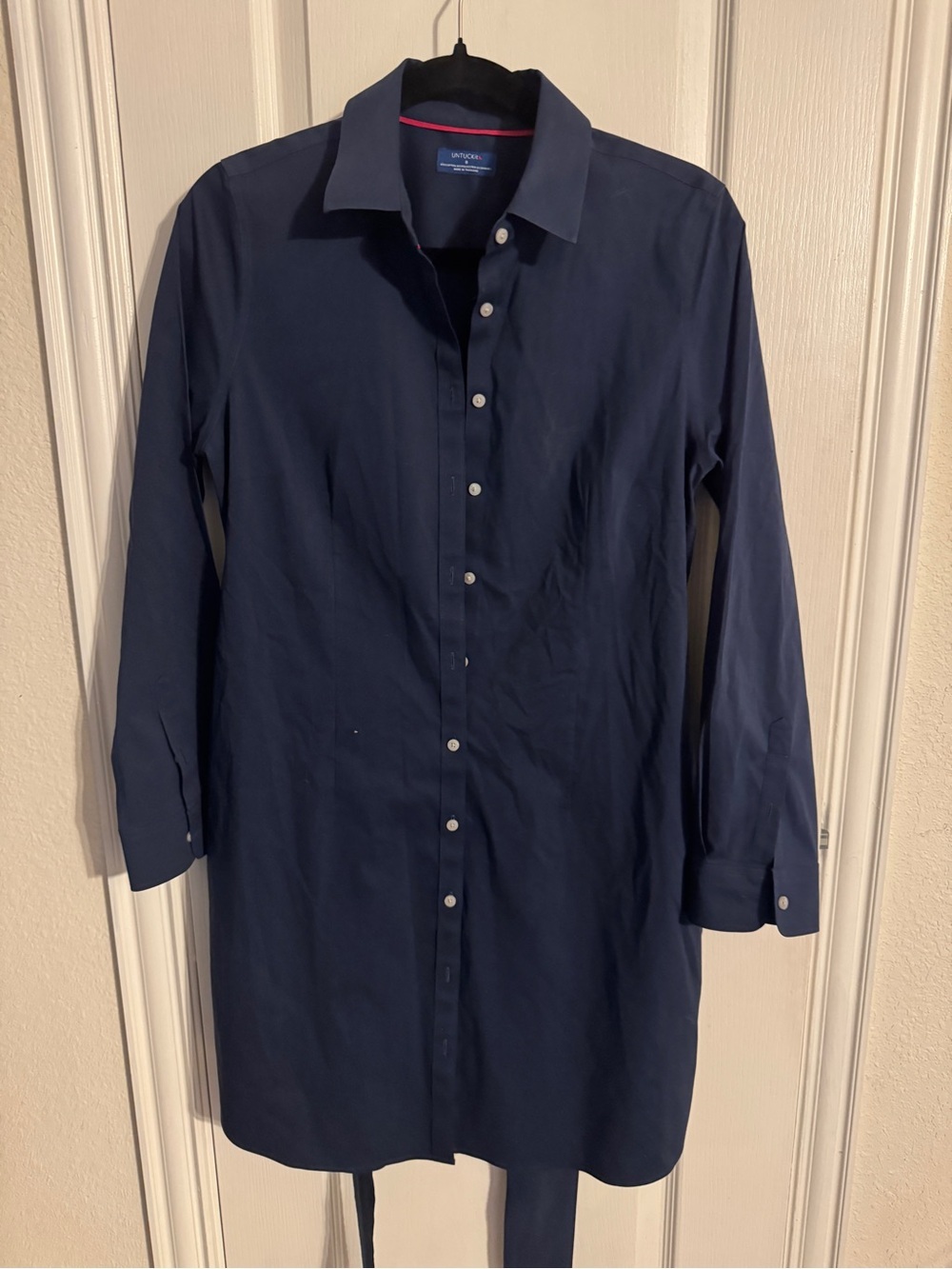 UNTUCKit Navy Midi Shirt Dress